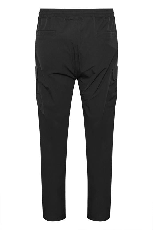 D555 Big & Tall Black Stretch Open Hem Joggers | BadRhino 5