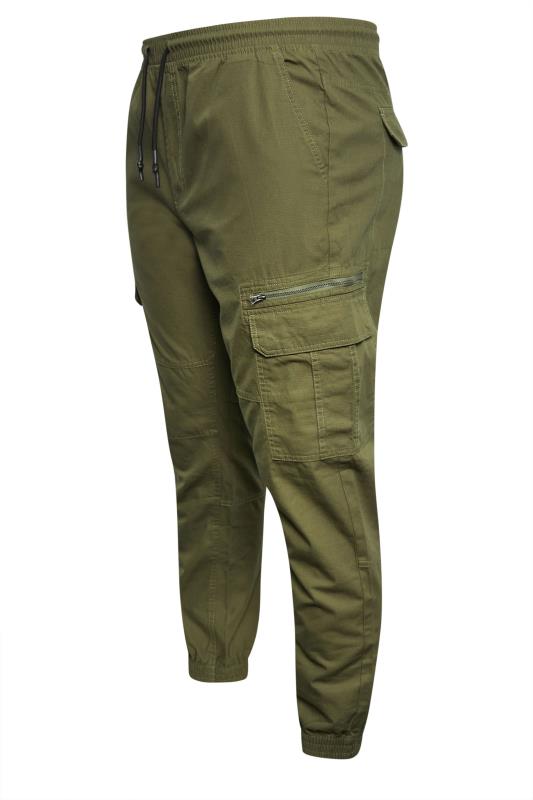 BadRhino Big & Tall Khaki Green Ripstop Cargo Trousers | BadRhino 6