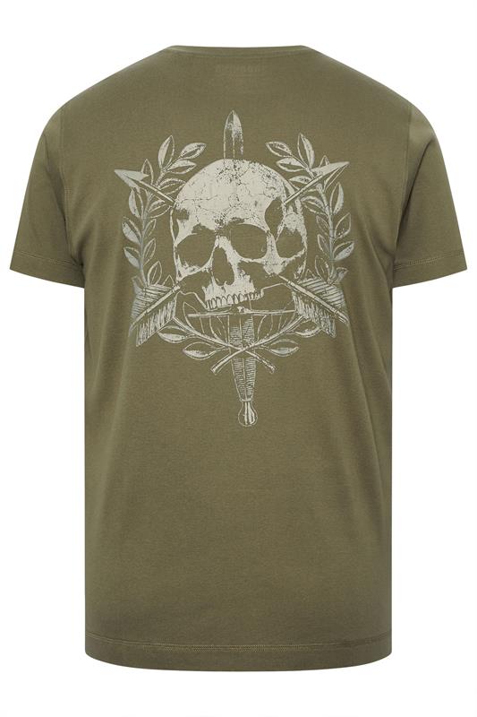 BadRhino Big & Tall Olive Green Skull Emblem Graphic T-Shirt | BadRhino 7