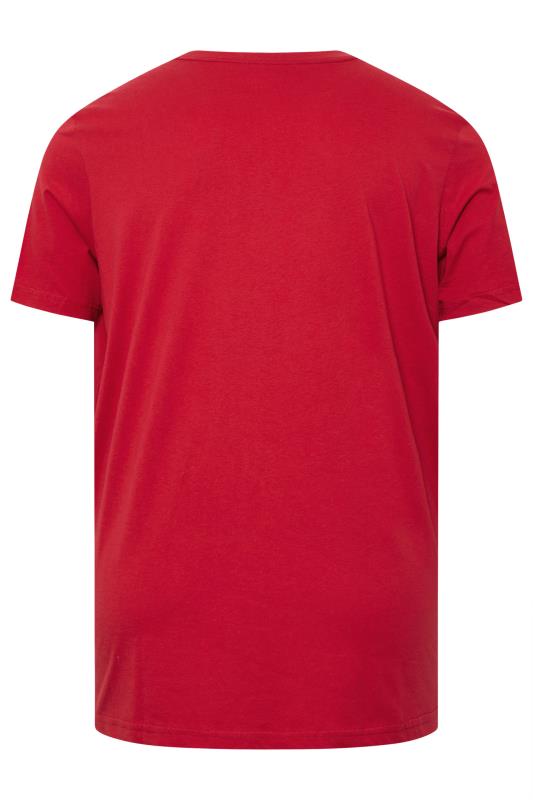 JACK & JONES Big & Tall Red 'Happy Holidaze' Print T-Shirt | BadRhino 4