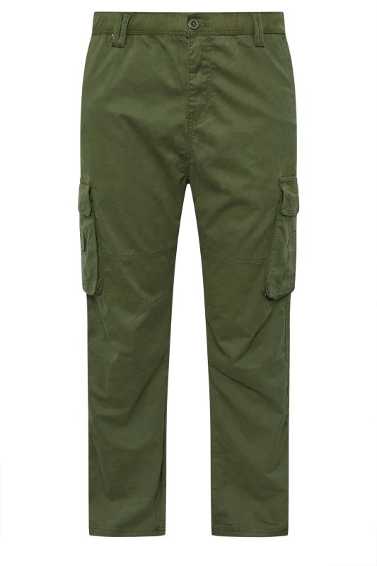 KAM Big & Tall Khaki Stretch Cargo Trousers | BadRhino 4