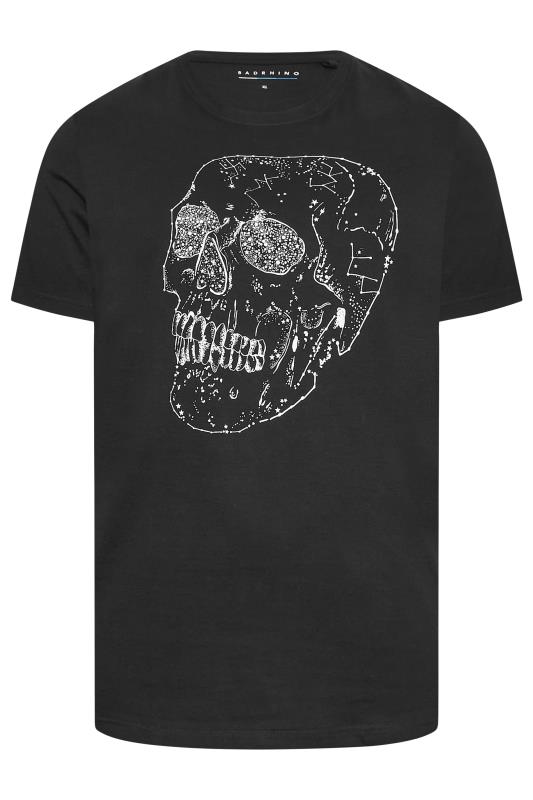 BadRhino Big & Tall Black Constellation Skull Print T-Shirt | BadRhino