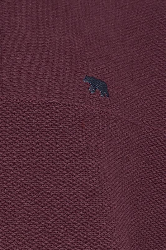 D555 Big & Tall Burgundy Red Quilted Quarter Zip Sweatshirt | BadRhino 3