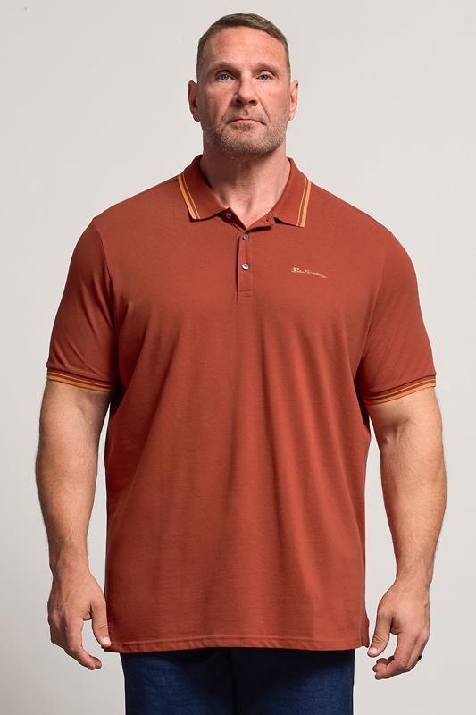 Men's  Ben Sherman Big & Tall Burnt Orange Signature Pique Polo Shirt