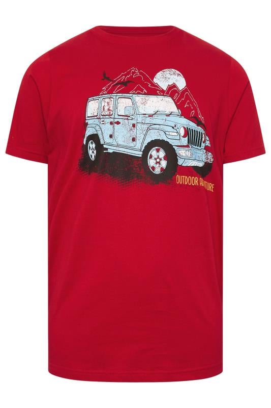 BadRhino Big & Tall Red Jeep Graphic Print T-Shirt | BadRhino 3