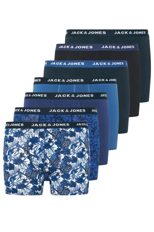 JACK & JONES 7 PACK Navy Blue & Black Trunks | BadRhino 1