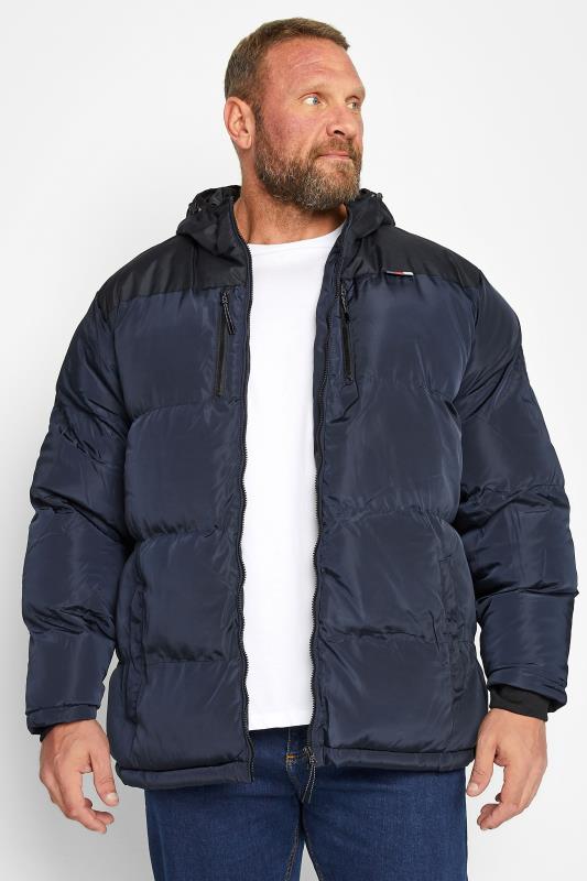 Men's  D555 Big & Tall Blue Hooded Puffer Jacket