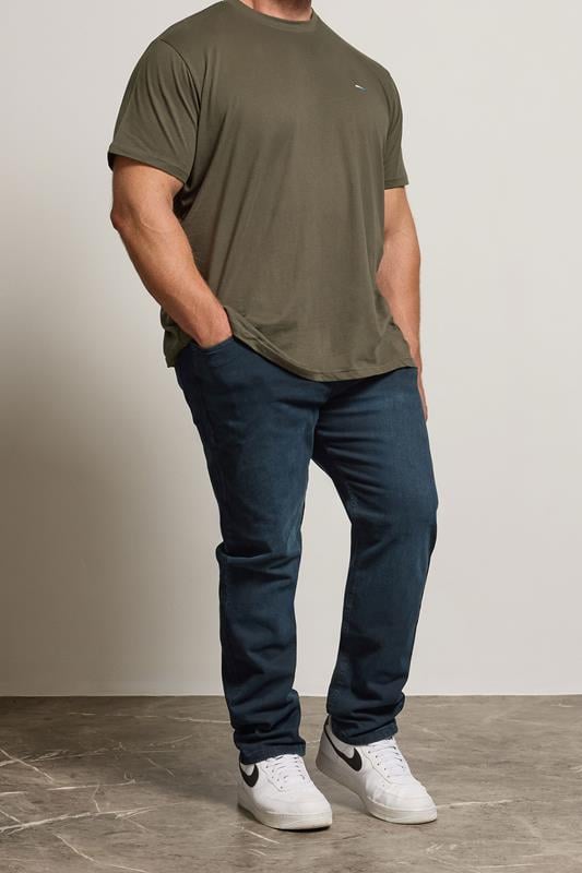 Men's  BadRhino Big & Tall Ink Blue Straight Leg Stretch Jeans