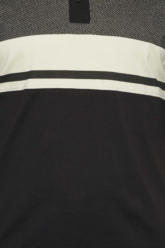 KAM Big & Tall Black Dobby Polo Shirt | BadRhino 2
