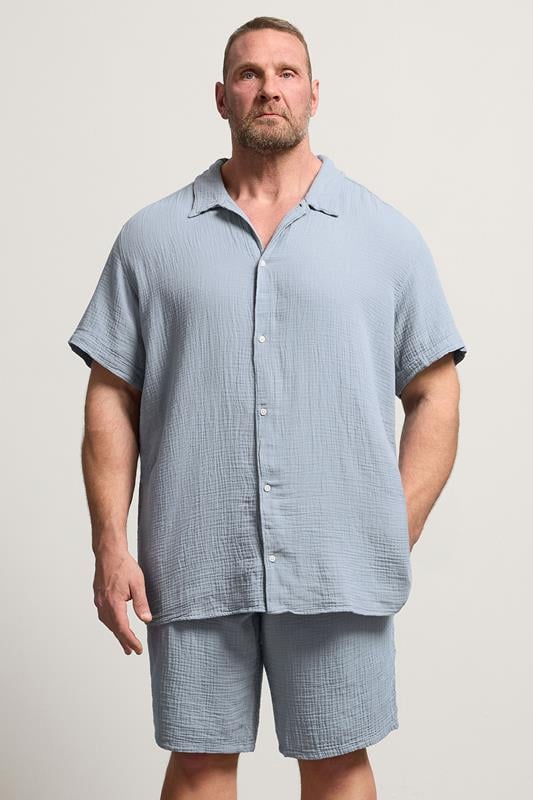  JACK & JONES Big & Tall Grey Revere Shirt and Shorts Set