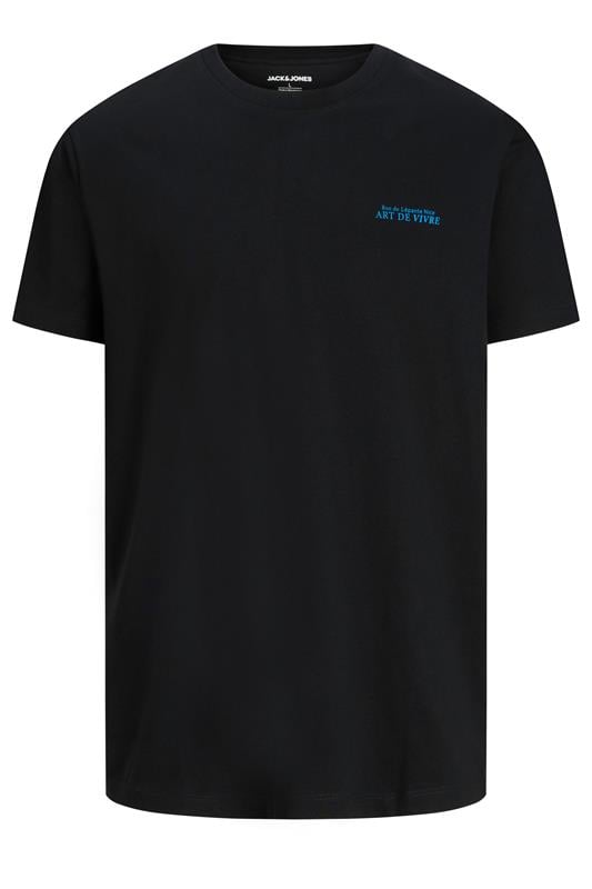  JACK & JONES Big & Tall Black 'Art De Vivre' T-Shirt