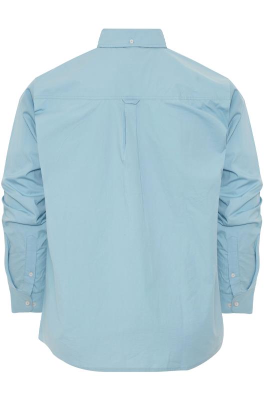 BadRhino Big & Tall Light Blue Poplin Long Sleeve Shirt | BadRhino 3