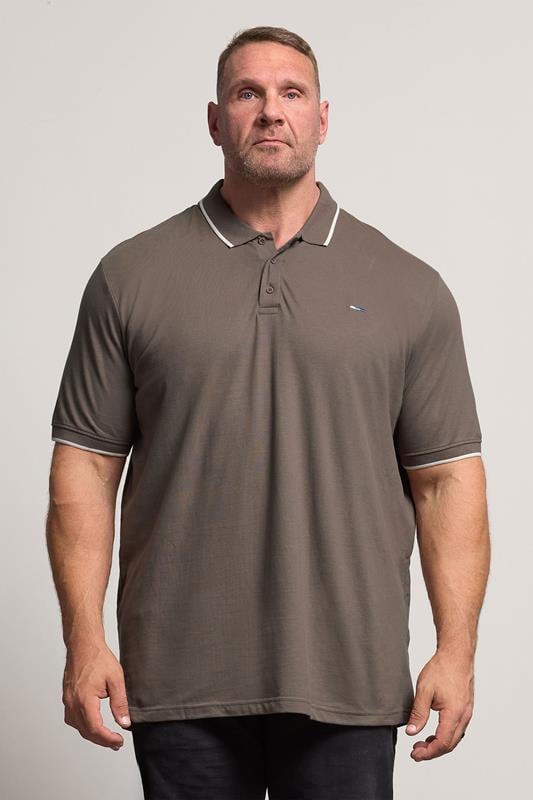 Men's  BadRhino Big & Tall 3 PACK Blue/Green/Brown Tipped Polo Shirt
