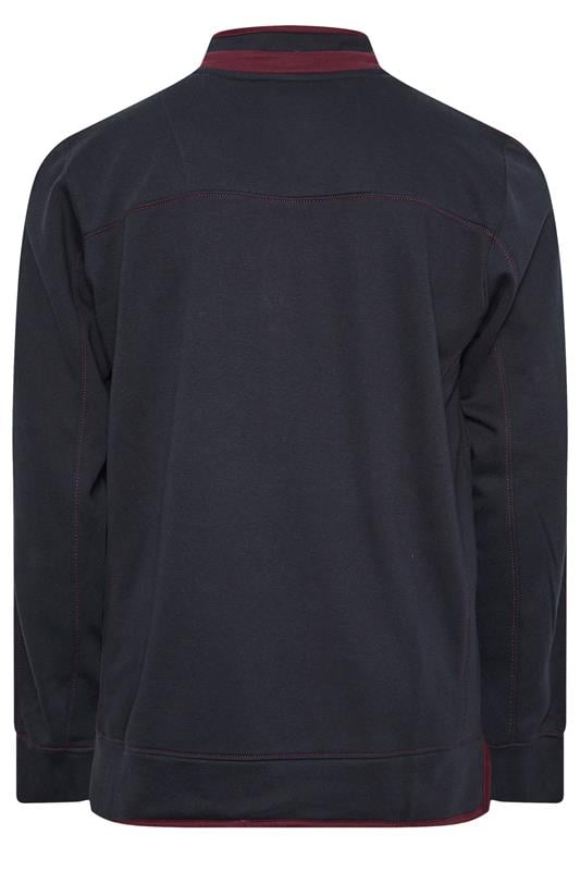 D555 Big & Tall Navy Blue Embroidered Quarter Zip Sweatshirt | BadRhino 5
