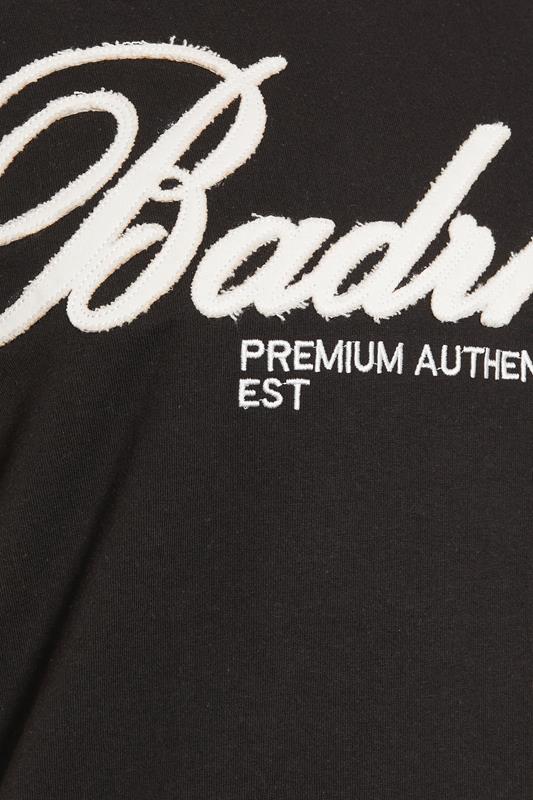 BadRhino Big & Tall Black Embroidered Script T-Shirt | BadRhino 3