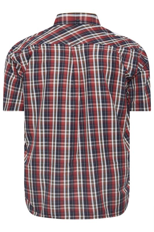 ESPIONAGE Big & Tall Red Check Print Shirt | BadRhino 4