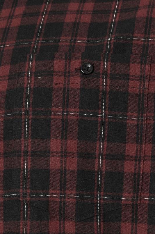 D555 Big & Tall Burgundy Red Check Shirt | BadRhino 3