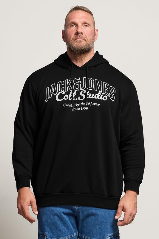 Men's  JACK & JONES Big & Tall Black Printed Hoodie