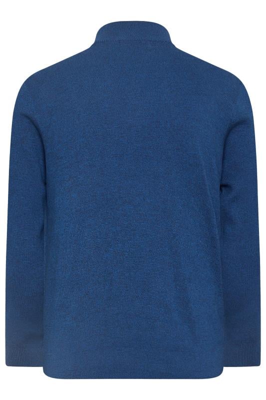 BadRhino Big & Tall Blue Milano Quarter Zip Jumper | BadRhino 5