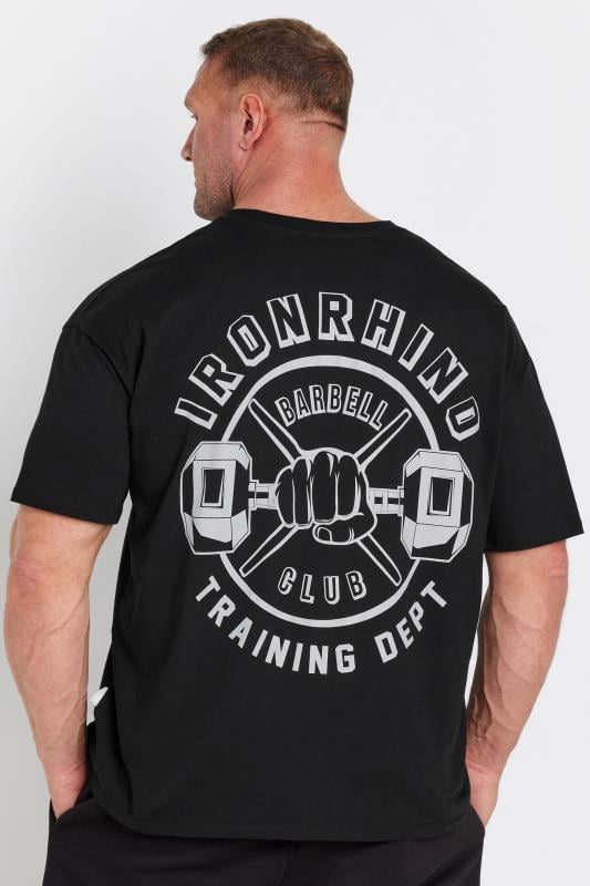 IronRhino Big & Tall Black Dumbbell Print 'Training Dept' T-Shirt | BadRhino 3