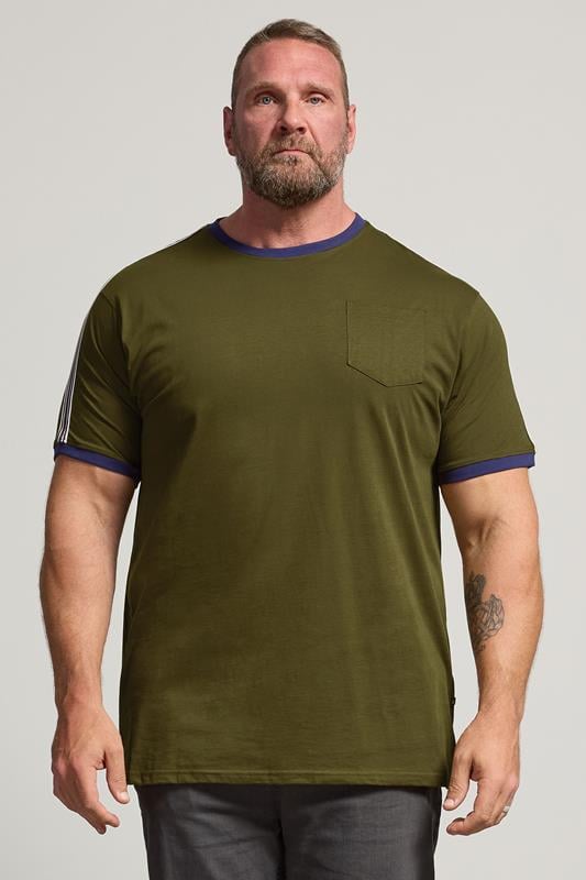  KAM Big & Tall Olive Green Ringer T-Shirt