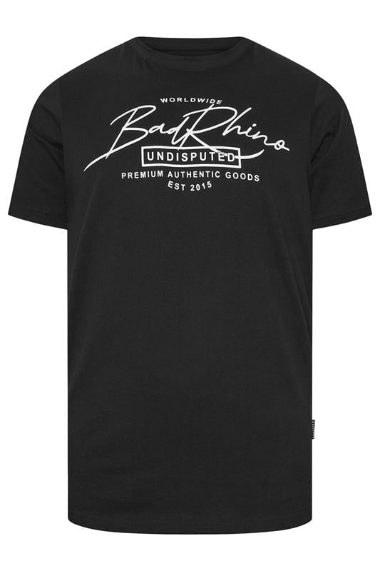 BadRhino Big & Tall Black Script Graphic Print T-Shirt | BadRhino 5