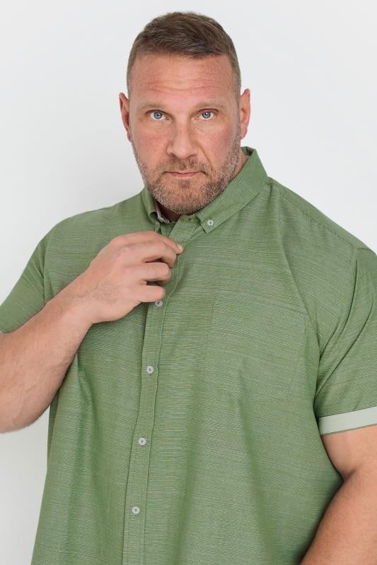 BadRhino Big & Tall Khaki Green Slub Shirt | BadRhino 3