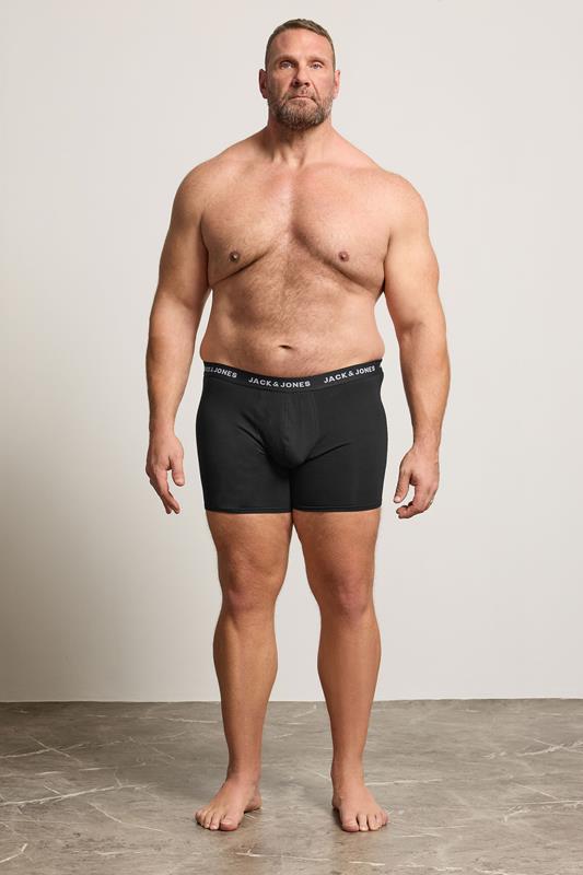 JACK & JONES Big & Tall 7 PACK Black Branded Boxers | BadRhino  3