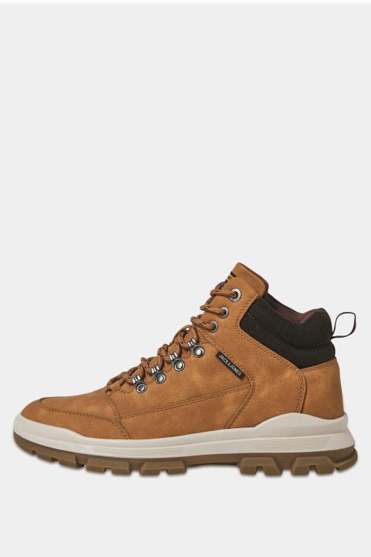 JACK & JONES Camel Brown Lace Up Hiking Boots | BadRhino 2