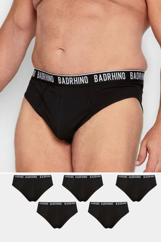 Men's  BadRhino Big & Tall 5 PACK Black Briefs