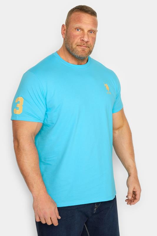 Men's  U.S. POLO ASSN. Big & Tall Light Blue Player 3 T-Shirt
