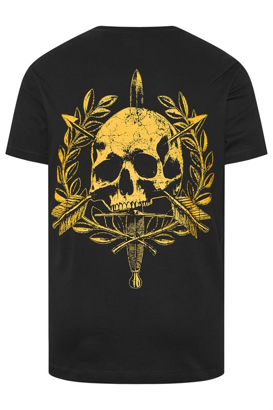 BadRhino Big & Tall Black Skull Emblem Extra Long Graphic T-Shirt | BadRhino 2