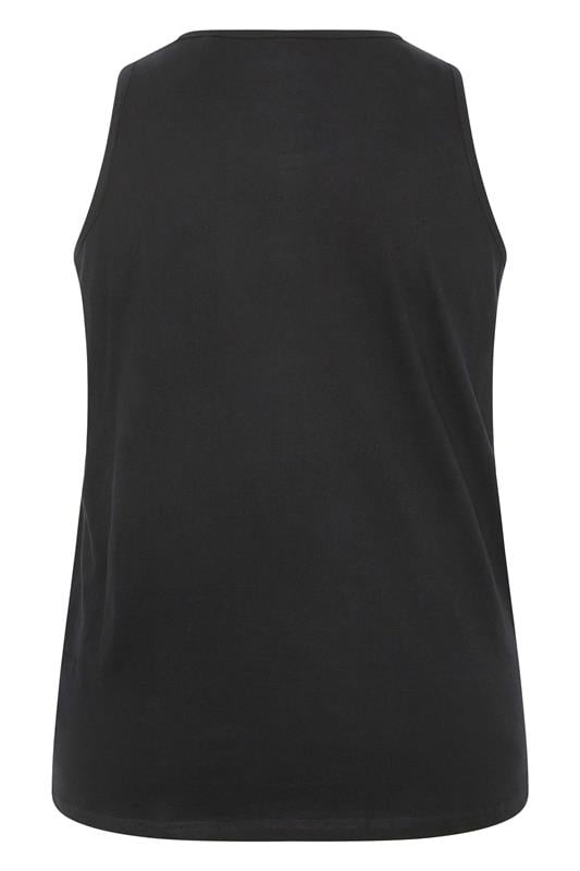 BadRhino Big & Tall Black Extra Long Plain Vest Top | BadRhino 7