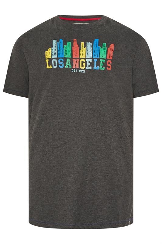 Men's  D555  Big & Tall Charcoal Grey 'Los Angeles' T-Shirt