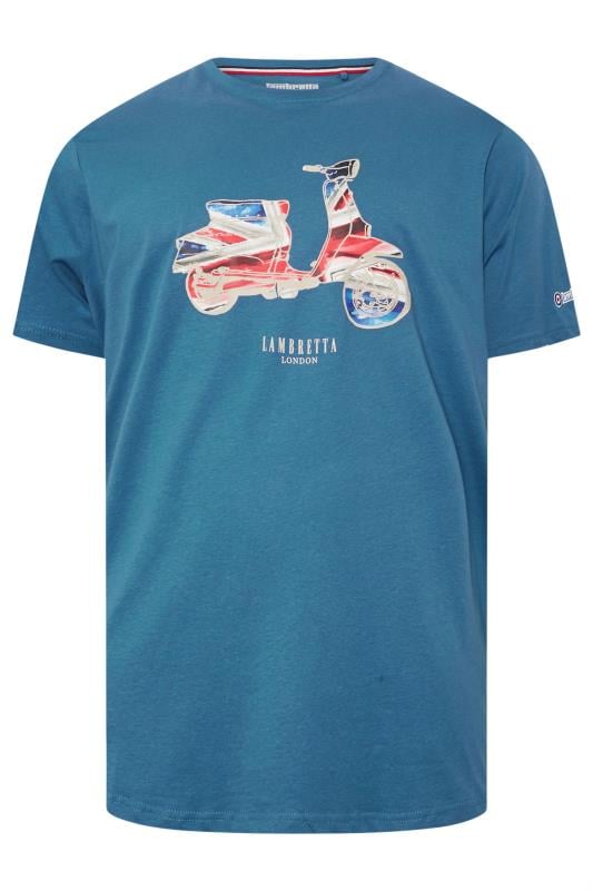 LAMBRETTA Big & Tall Blue Scooter Flag T-Shirt 1