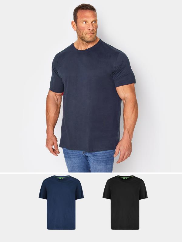 D555 Navy Blue & Black 2 Pack T-Shirts | BadRhino 1