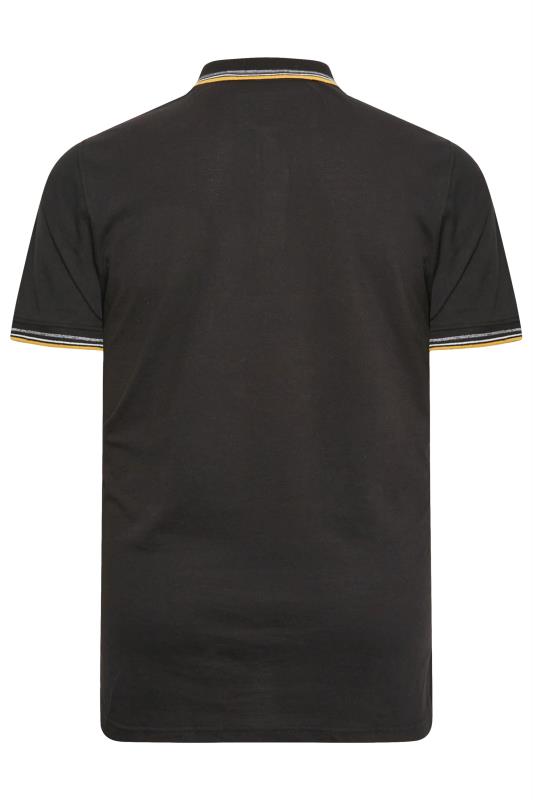 D555 Big & Tall Black Logo Short Sleeve Polo Shirt | BadRhino 4