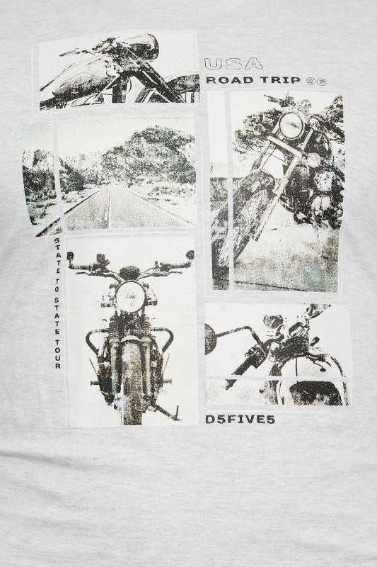 Big & Tall D555 White Motorbike 'Print' T-Shirt | BadRhino  2