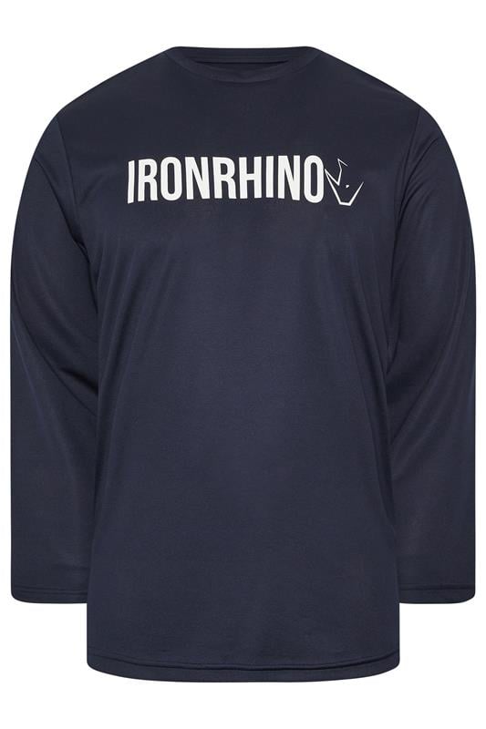 Men's  IronRhino Big & Tall Navy Blue Branded Performance Long Sleeve T-Shirt