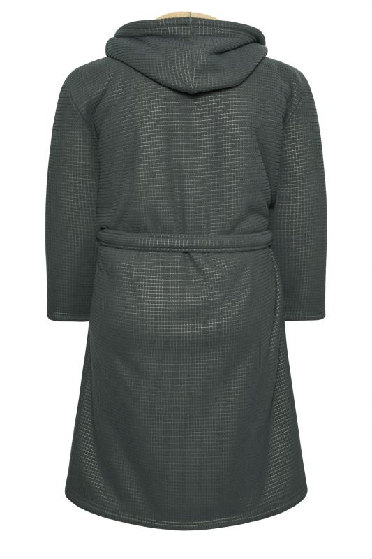 BadRhino Big & Tall Dark Grey Waffle Borg Lined Dressing Gown | BadRhino 5