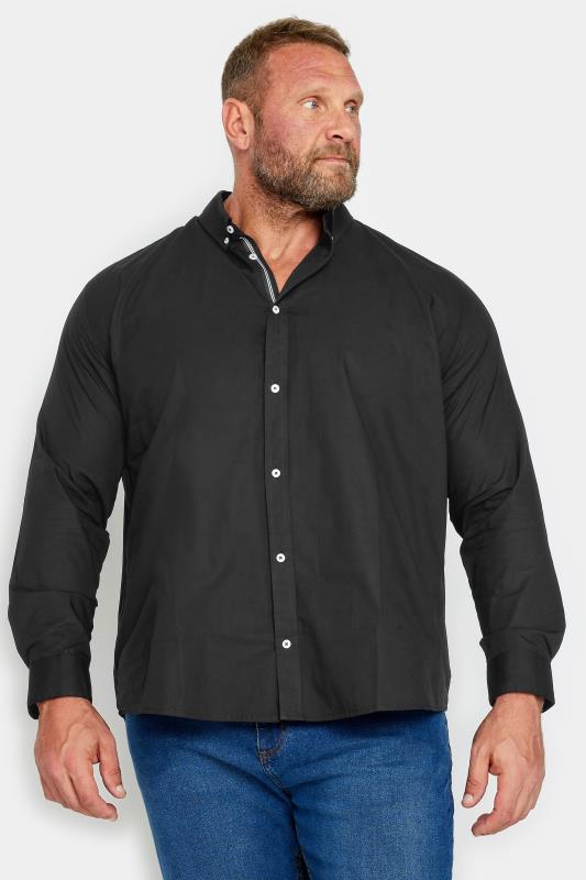 Men's  BadRhino Big & Tall Black Poplin Long Sleeve Shirt