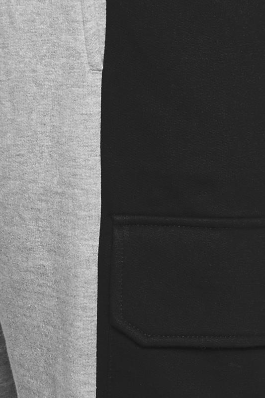 BadRhino Big & Tall Grey Colour Block Cargo Shorts | BadRhino 6