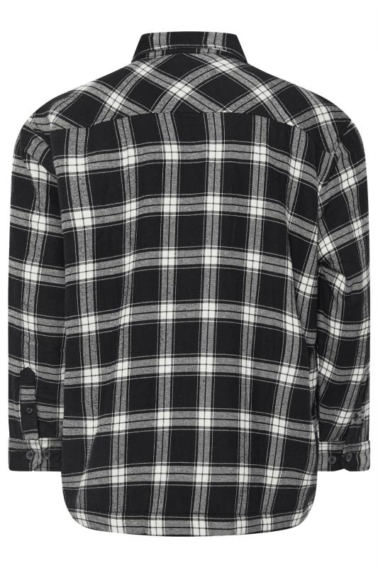 BadRhino Big & Tall Black Checked Borg Shacket | BadRhino 4