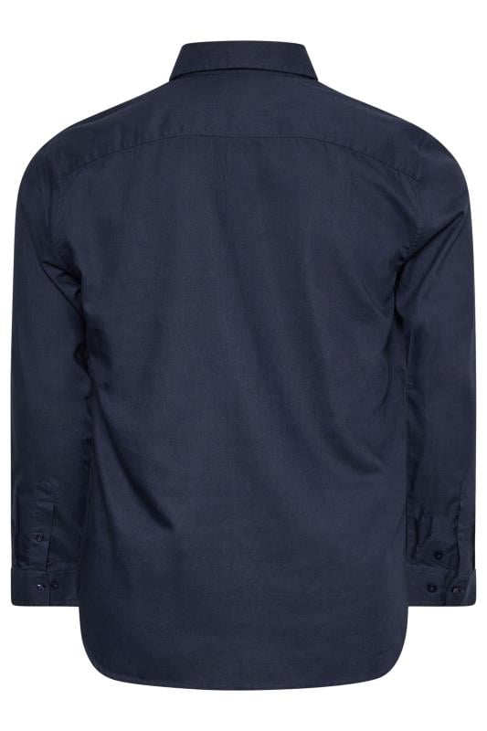 BadRhino Big & Tall Navy Blue Long Sleeve Oxford Shirt | BadRhino 4