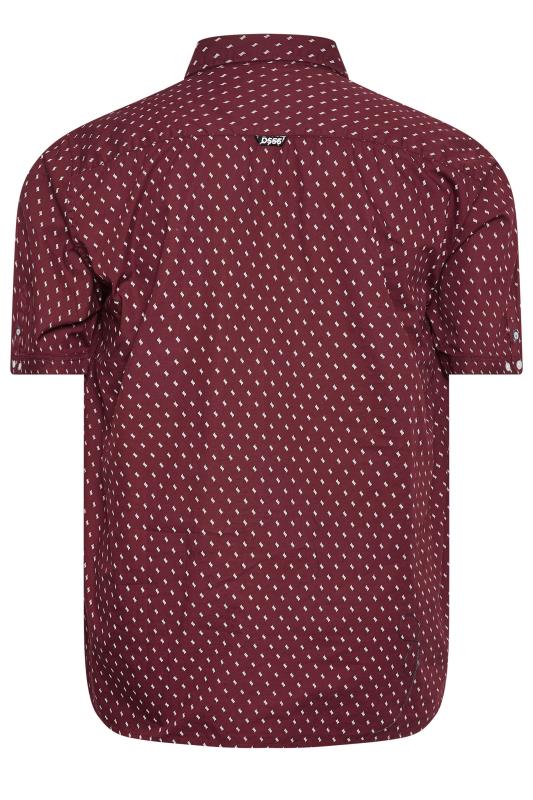 D555 Big & Tall Burgundy All Over Print Short Sleeve Shirt | BadRhino 4