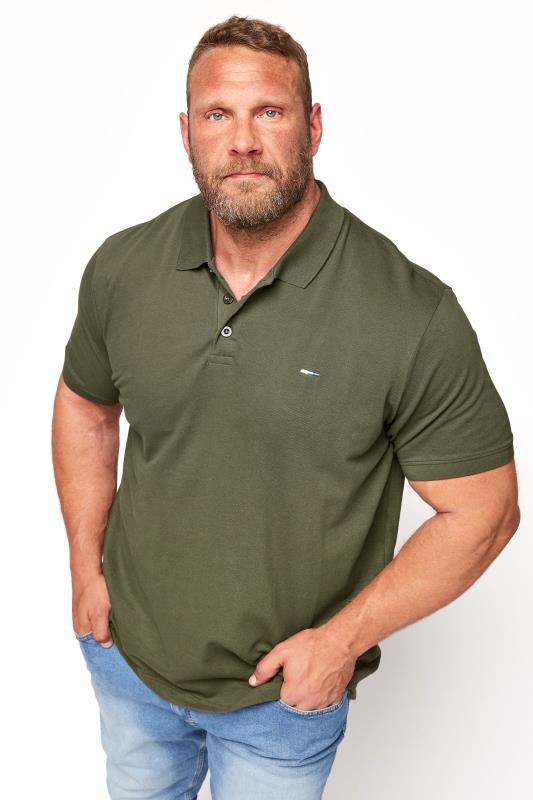Men's  BadRhino Big & Tall Khaki Green Core Polo Shirt