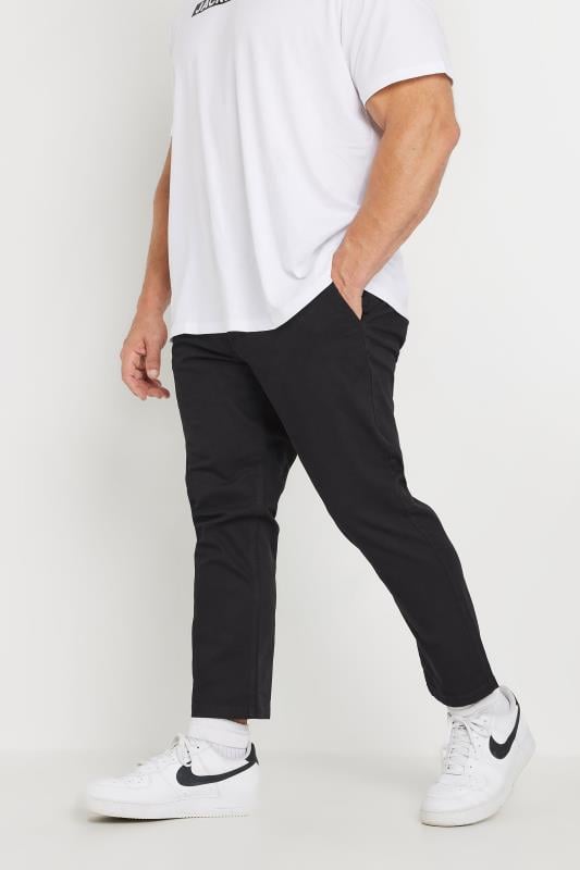 JACK & JONES Big & Tall Black 'Marco' Chino Trousers | BadRhino 1