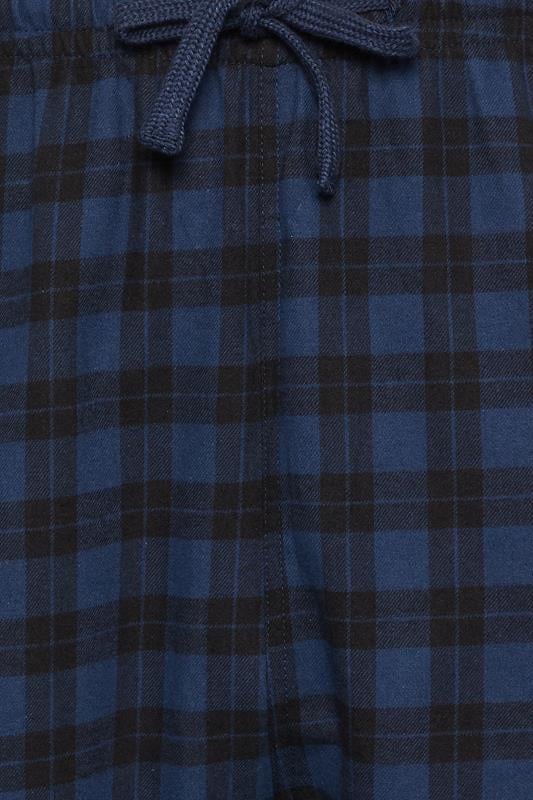D555 Big & Tall Navy Blue Check Lounge Trousers | BadRhino 3