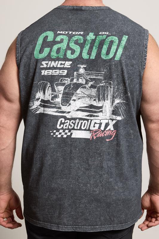 BadRhino Big & Tall Black Acid Wash 'Castrol' Graphic Vest | BadRhino 6