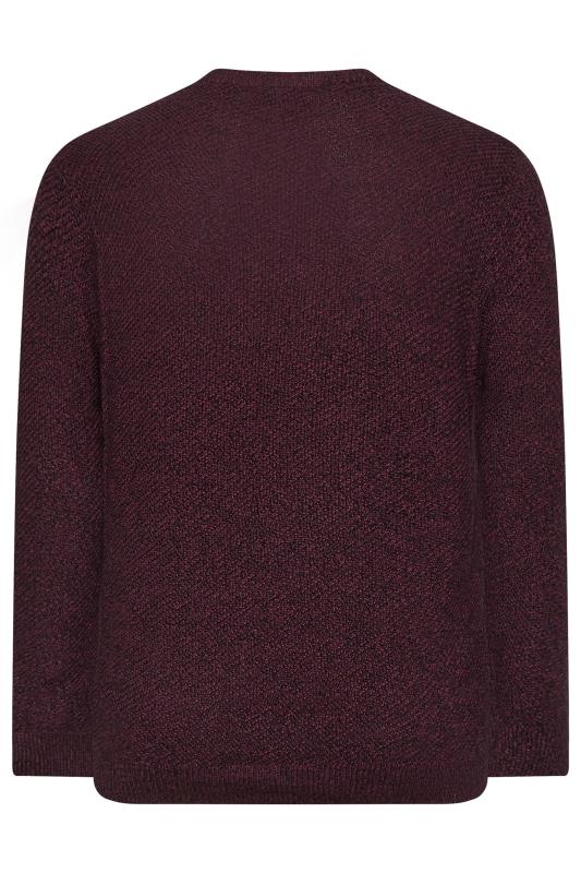 BadRhino Big & Tall Burgundy Red Crew Neck Knitted Jumper | BadRhino 5